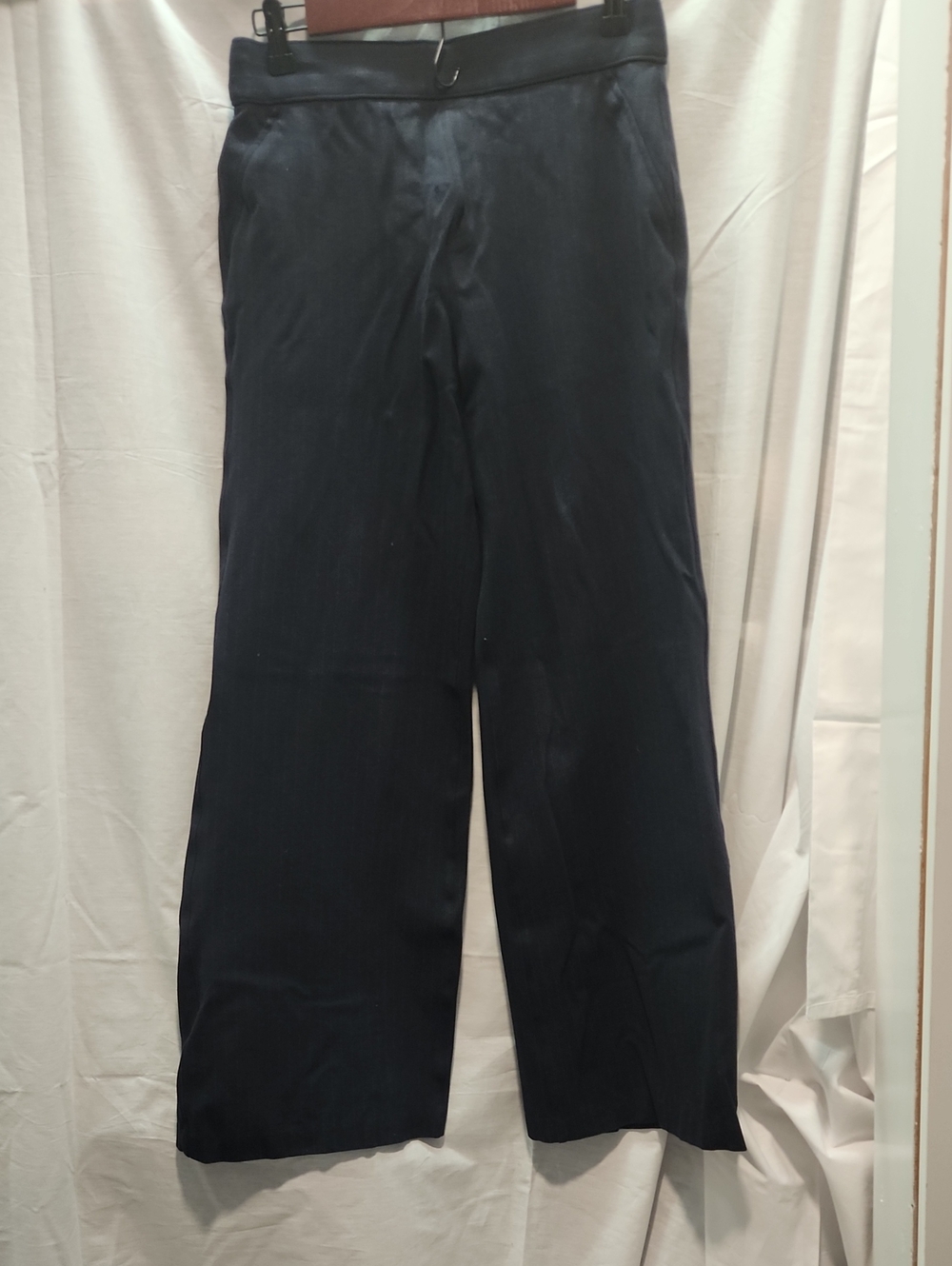 SPANX Navy Pinstripe Wide-Leg Women's Trousers